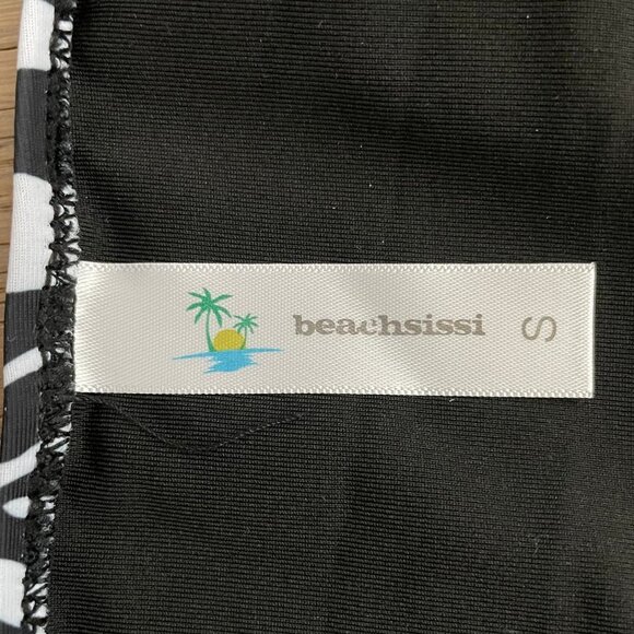 Beachsissi Zebra Print Lined Bikini Bottoms Black & White Sz S - Picture 4 of 6
